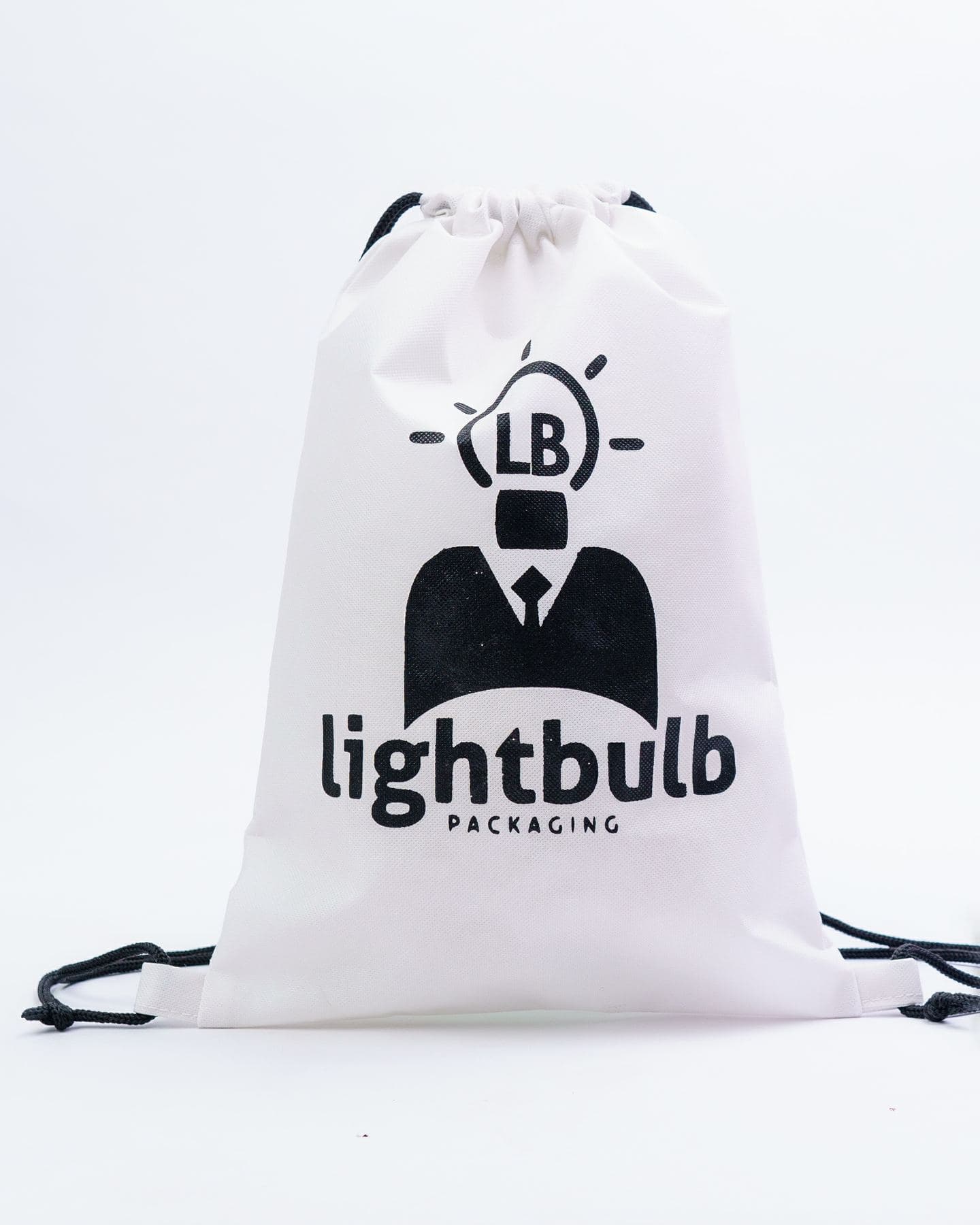 White branded drawstring bag